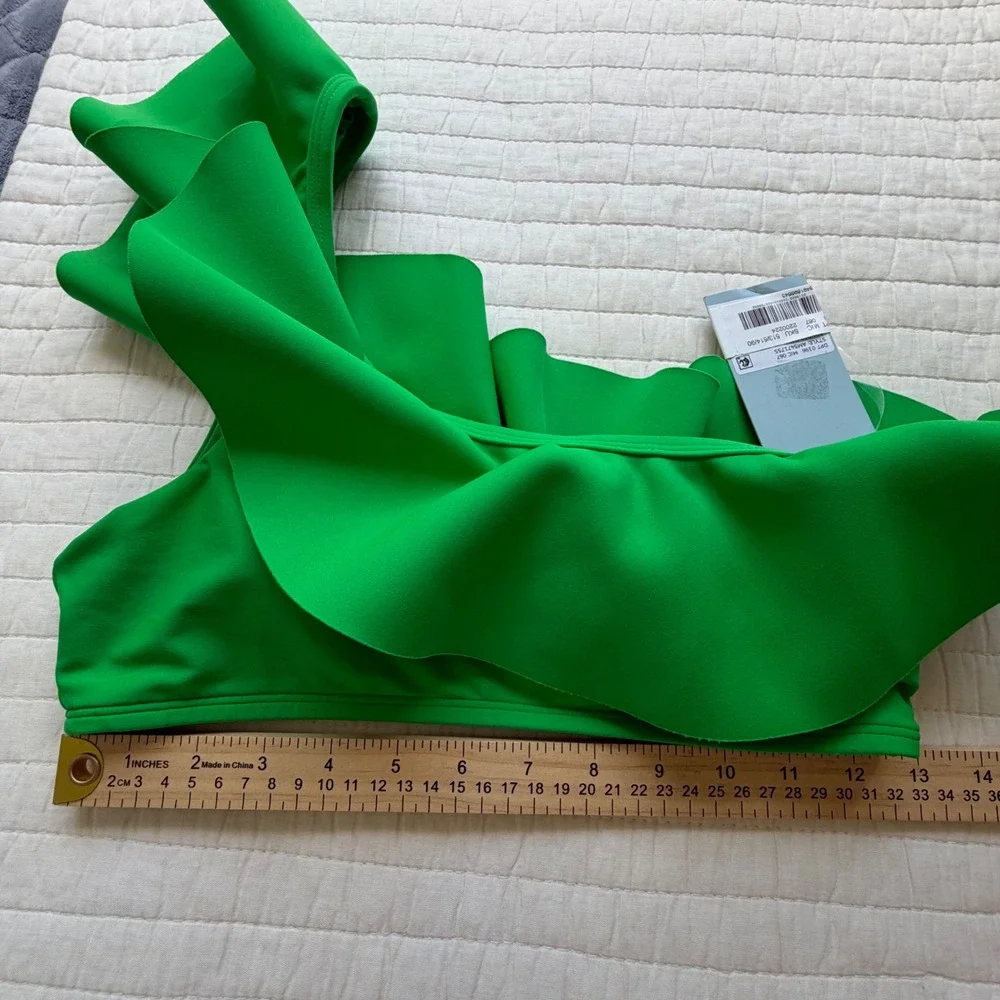 Antonio Melani Green One Shoulder Ruffle Bikini Set Swimsuit‎ NWT Small
